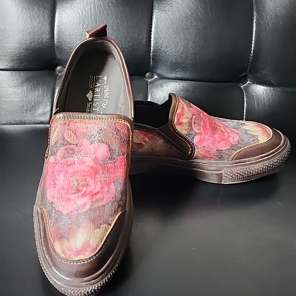L'Artiste Rosea Spring Step Slip on Sneaker Floral Leather EU 40 - Picture 4 of 11